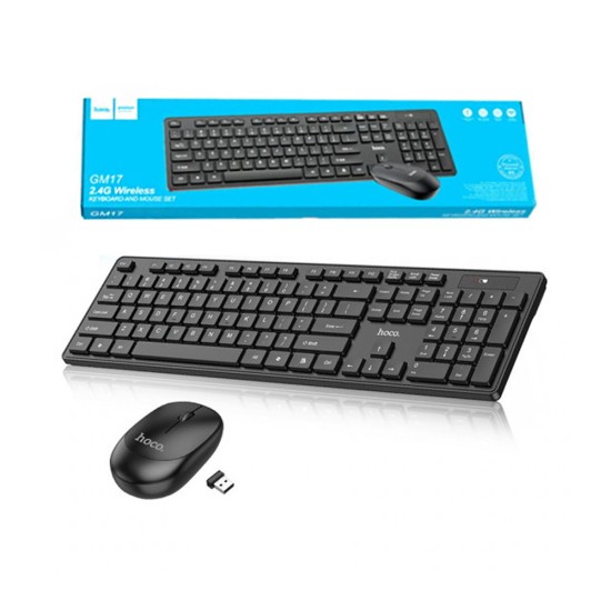 Juego de Teclado y Mouse Negocio Hoco GM17 Versión en Inglés Negro